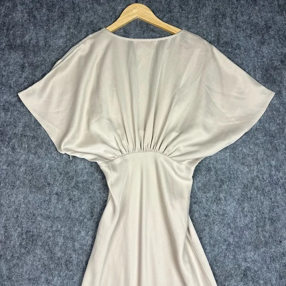 BHLDN Cream V-Neck Maxi Dress with Draped Size 2 - Picture 10 of 14